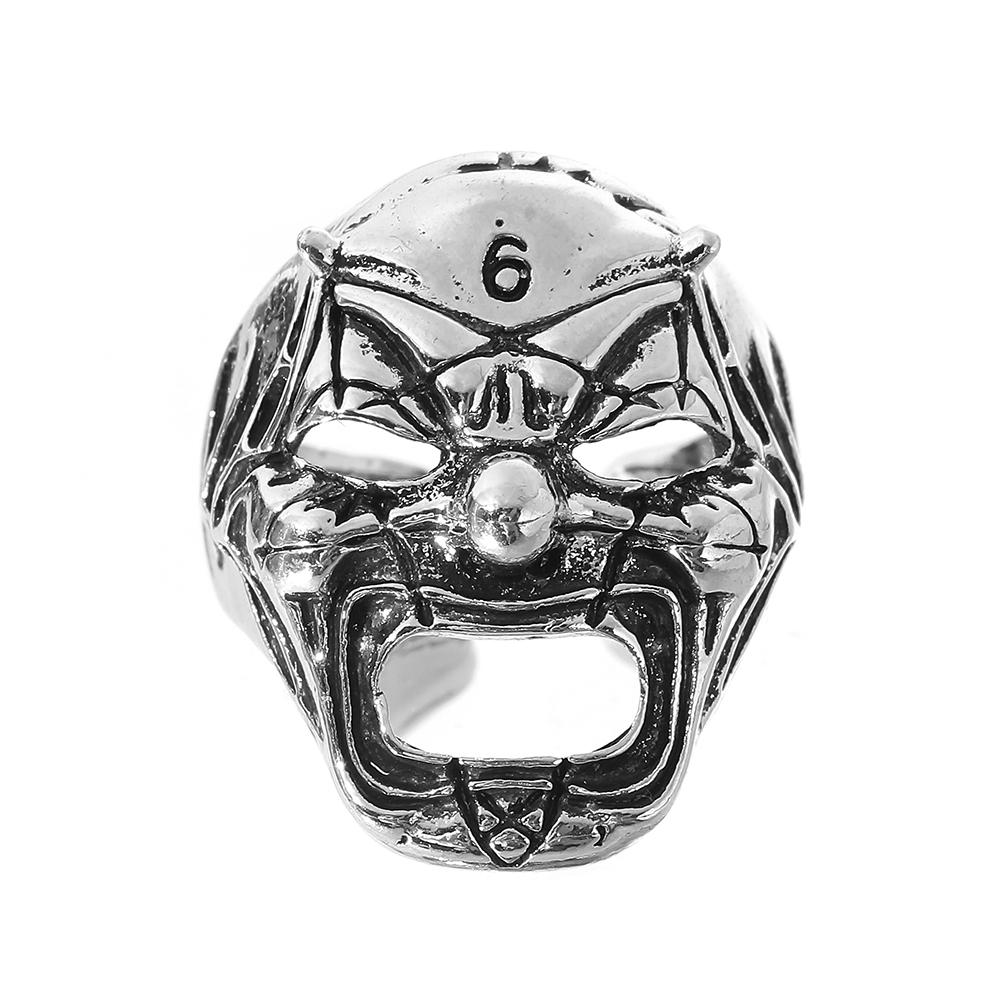 Boutique New Retro Simple New Punk Hip-hop Skull Personality Men's Open Ring Robot Ghost Head Jewelry