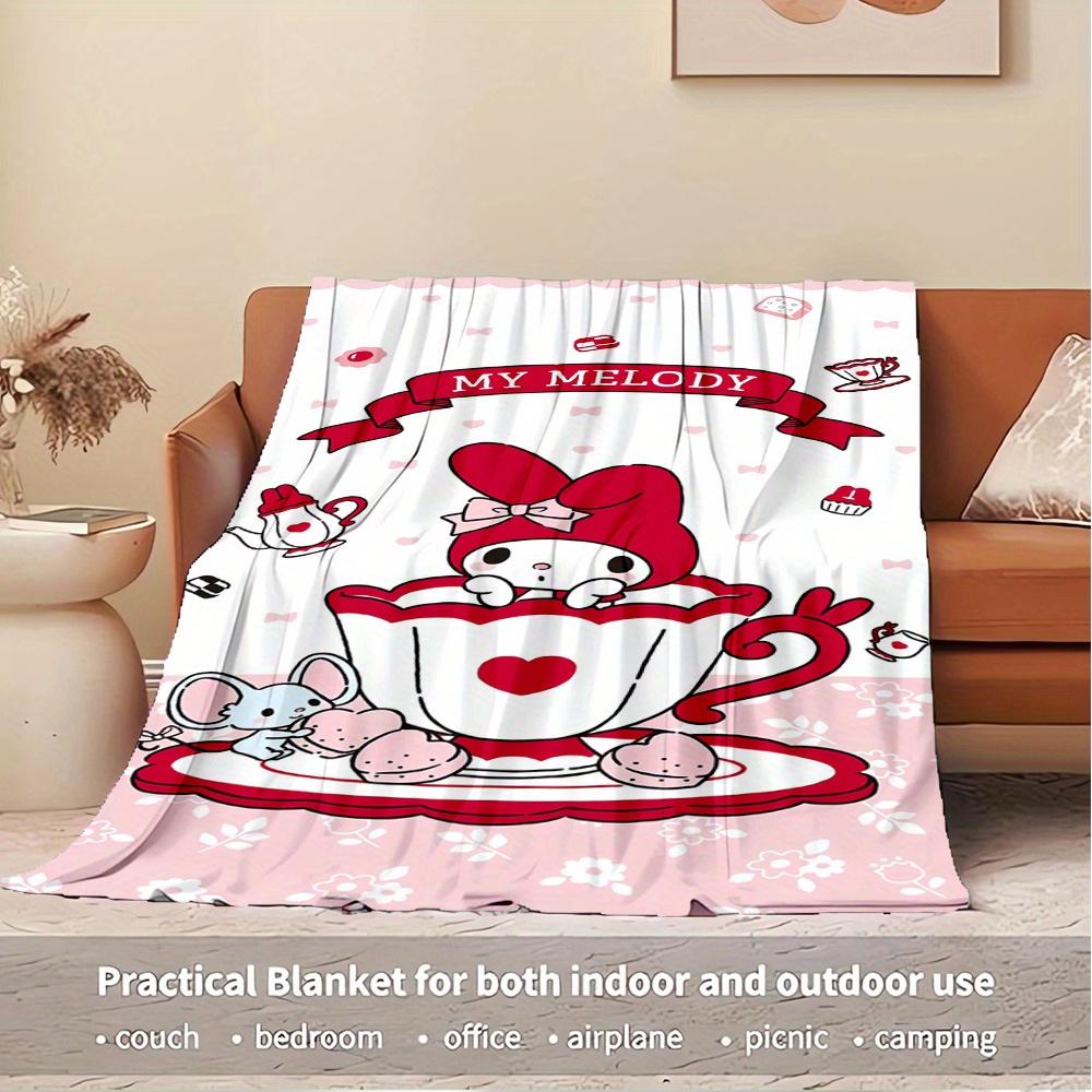 1pc Flannel My Melody, Tea Cup, Cute MouseThrow Blanket, Cartoon Truck Pattern Printed Blanket, Warm Cozy Soft Blanket For Couch Bed Sofa Ca