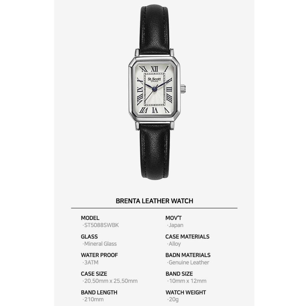 [Saint Scott] ST5088SWBK/ST5088RRBR Brenta Leather Watch Black / Brown , Korean Popular Watches