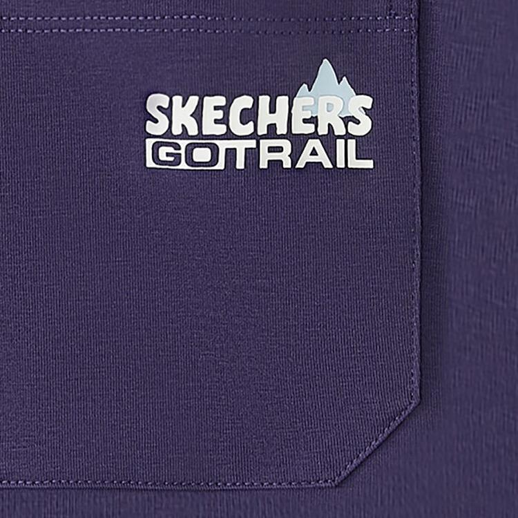 Skechers Outdoor Series Solona Simple Quick-Dry Round Neck Short Sleeve Breathable T-Shirt Men Tops Gothic-Purple L224M032-05HS