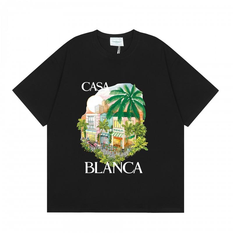 Casablanca Short Sleeve T-Shirt Men Women 2025 Casual Cotton Tee Breathable Antibacterial Loose Fit