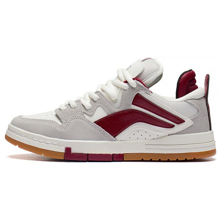 Li Ning Wave PRO Suede, Leather Thermal Waterproof Coverage Low top Skateboard Shoes Men's Gray Red AECS059-1