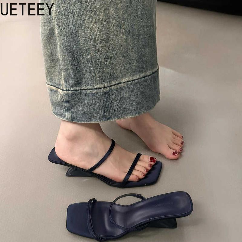 Fashion Designer Summer Narrow Band Heel Women Slippers Shoes Fashion Open Toe Shoes Design Style Banquet Party Sandals Shoes