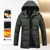 Winter 2025 Men's 3D Fashion Detachable Hooded Thick Cotton Jacket with Velvet Lining