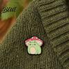 Bright Color Brooch Pin Frog Mushroom Design Lapel Enamel Glaze