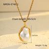 GEMCHIC Women's Baroque Pearl Stainless Steel Necklace Fashion Geometric Design