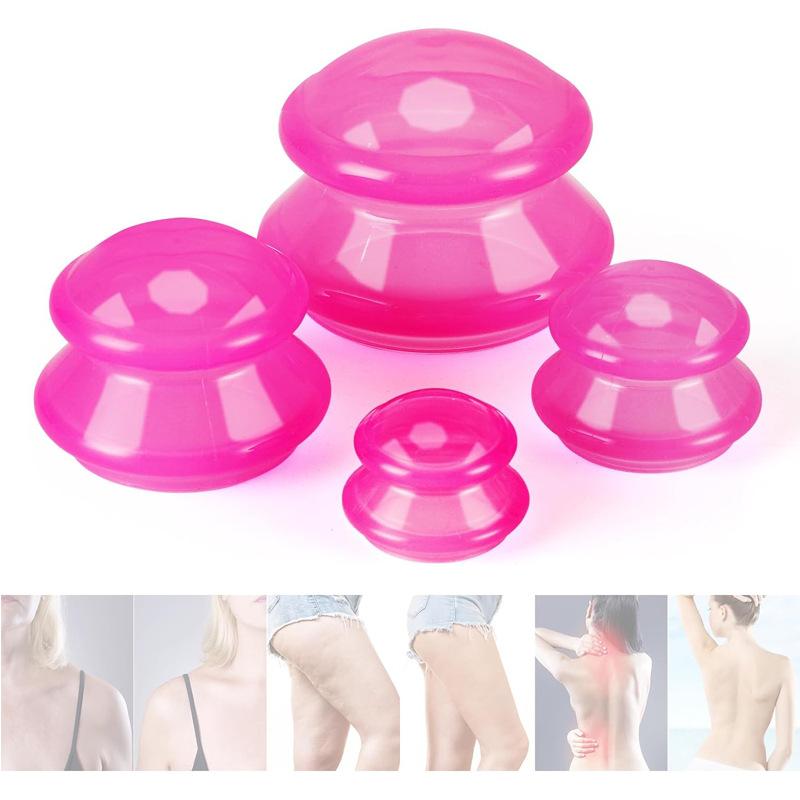 Silicone Cupping Set Massage Cups - For Cellulite Reduction 4-Piece Set