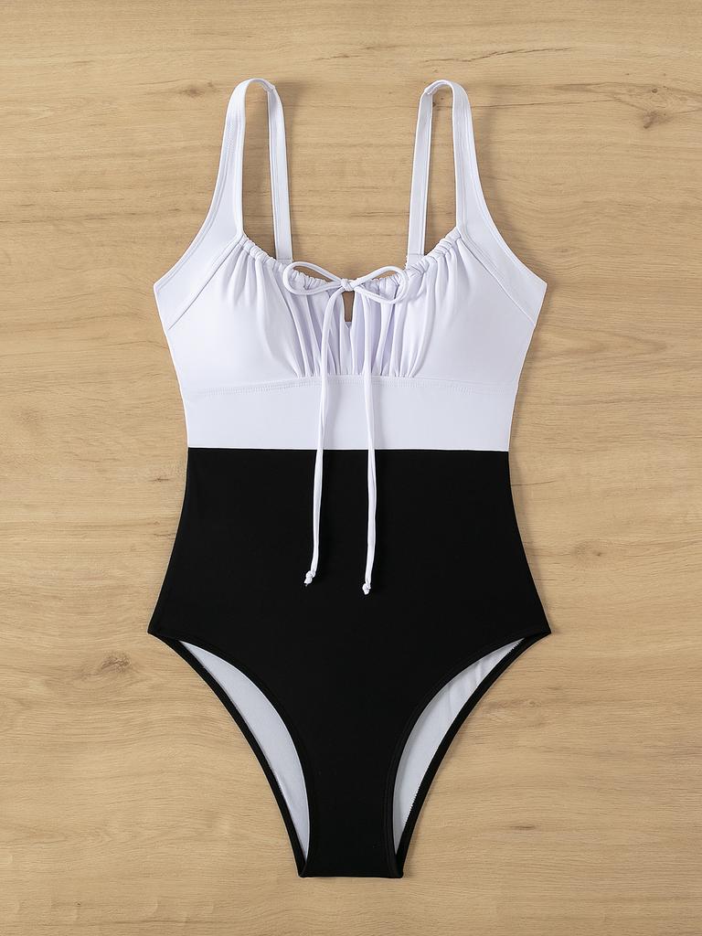 Women's Swimsuit One-piece High Waist Drawstring Sexy Bikini Swimsuit for Women Beachwear Bathing Suits
