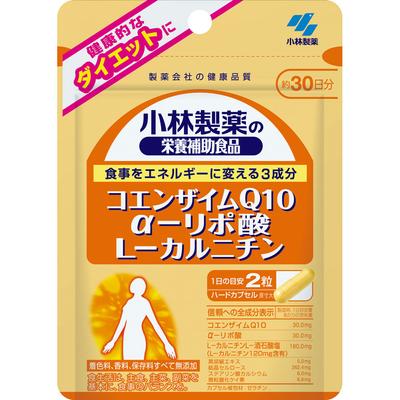 Kobayashi Pharmaceutical Nutritional Supplements Nutritional Supplement of Coenzyme Q10 Alpha Lipoic Acid L-Carnitine 60 Tabl