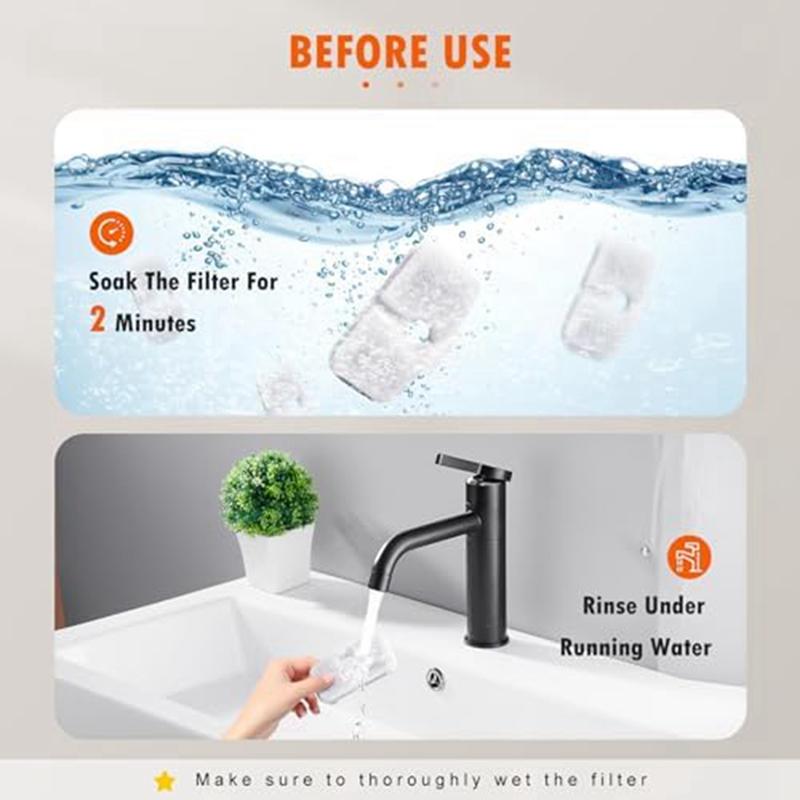 Filterpatronen voor huisdierfonteinen Voor PETLIBRO Dockstream Kattenwaterfontein PLWF005/PLWF105/PLWF115 (2,5L/84Oz), Drievoudige Filtratie Duurzaam