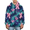 Men's Christmas Print Flannel Hoodie Hooded Casual Pullover Sweatshirt for Fall Winter