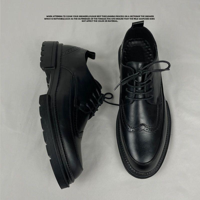 Mens Black Brogue Derby Shoes CasualStyle Oxford Office Wedding Daily Wear