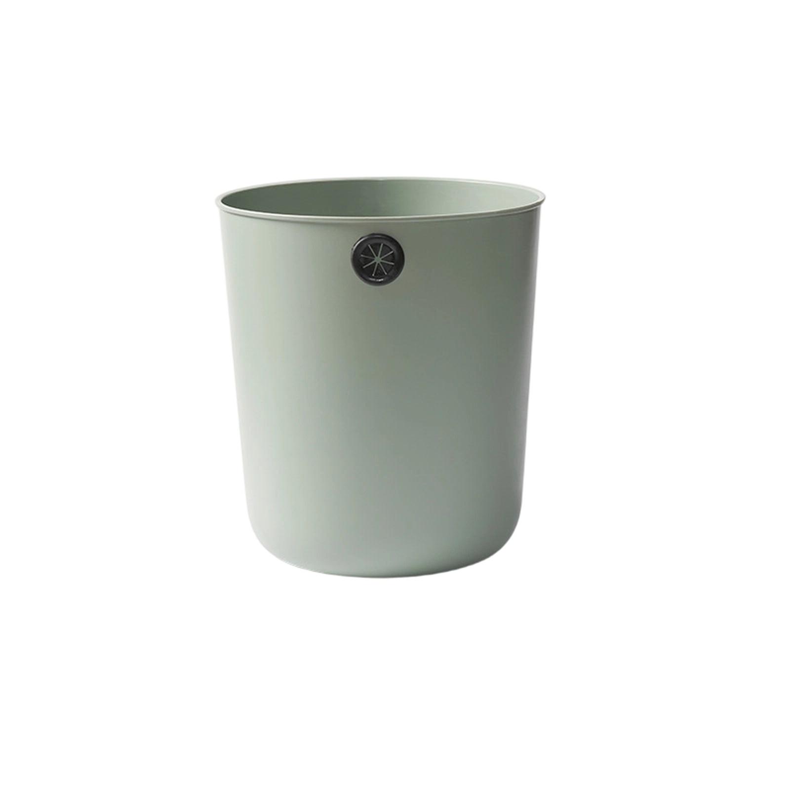 

Small Capacity Open Top Trash Can for Kitchen Bathroom Living Room Minimalist Design Large Volume Waste Bin without Lid one size зелёный