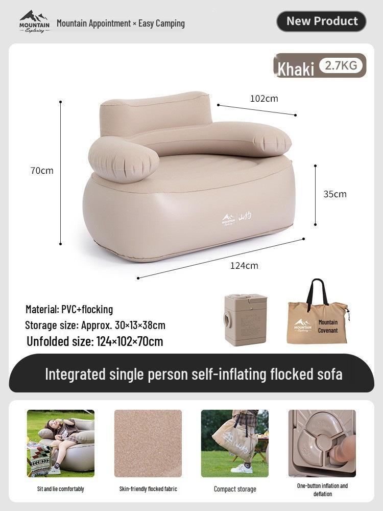 Shan Yue 2-in-1 Inflatable Sofa Bed with Floor Mat - Portable Outdoor Camping Air Cushion