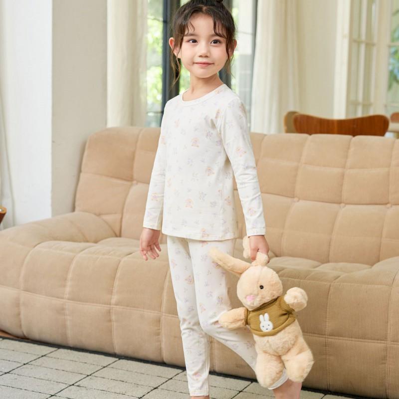 Girls Boys Thermal Underwear Set Kids A Winter Soft Loungewear