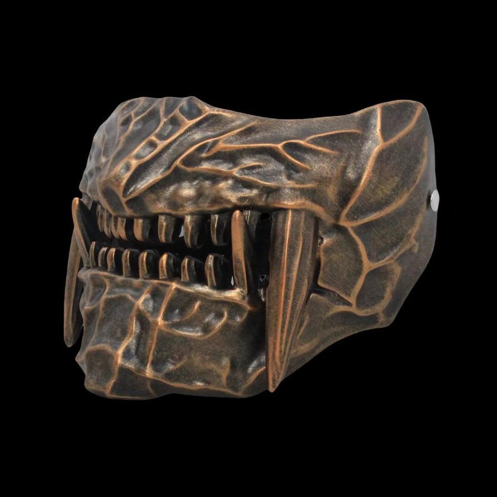 Party Resin Prajna Mask With Long Tooth Design For Halloween And Holiday Events