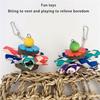 Natural Woven Parrot Hammock Chewing Toy With Wood Bead For Small Bird Cockatiel Budgie Swing Perch Cage Hanging Toy