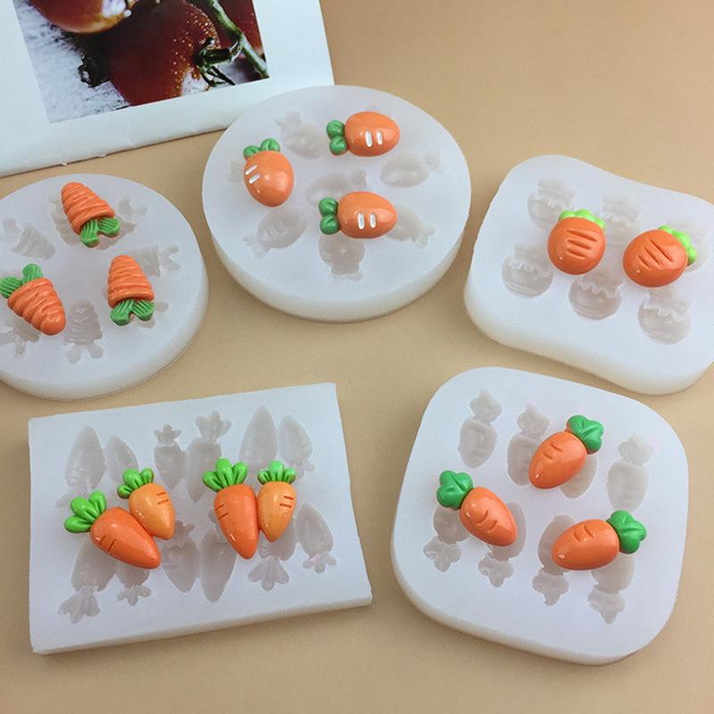 High Temperature Resistant Silicone Molds Mini Carrot Shape Cakes Molds Chocolate Candy Easter Cakes Baking Decoration Tools