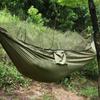 Double Person Camping Hammock With Mosquito Net for Outdoor Garden Jungle(Military green)
