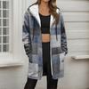 Women's Gradient Print Fashionable Loose Zipper Fleece Hoodie Jacket