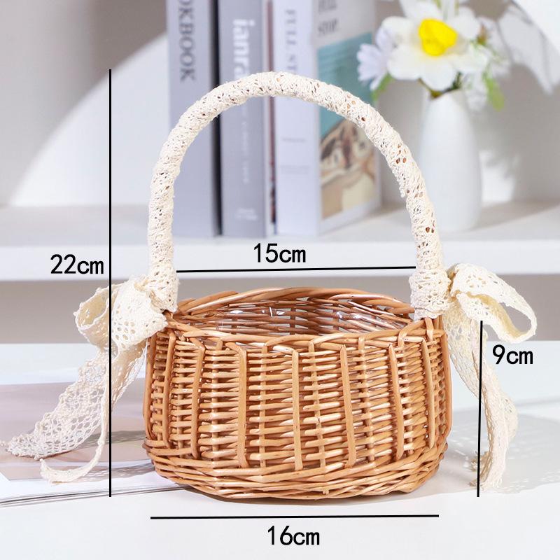 Tassel Princess Flower Basket: Woven Gift Basket for Wedding & Special Occasion Arrangements