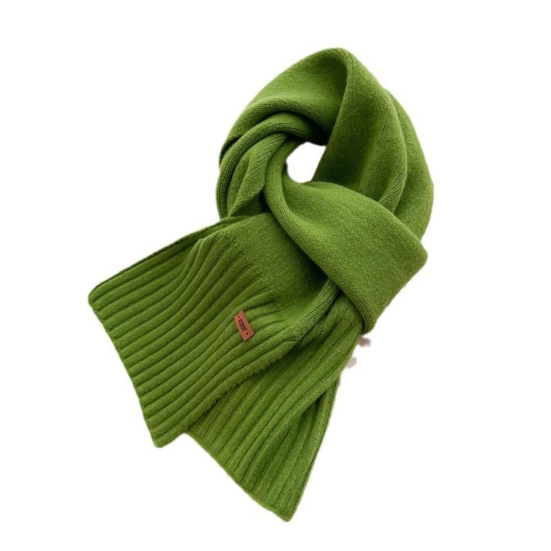 Korean Version Of Simple Soft Waxy Knitted Wool Scarf Medium And Long Shawl Scarf Versatile Warm And Cold Autumn And Winter Women