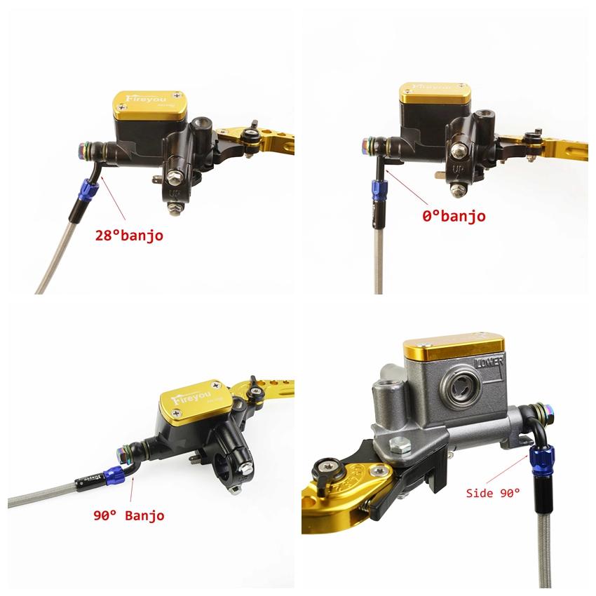 Montare banjo de frână Scoateți din aluminiu Moto întărită hidraulică Ambreiaj de frână Linie de furtun de ulei AN3 pentru motocicletă ATV Dirt Bike Buggy