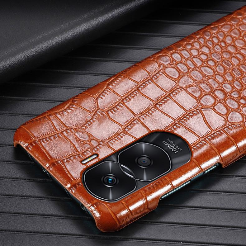 Honor Play 40 Case: Genuine Leather Crocodile Pattern Half-Cover for Play 30Plus & 20Pro