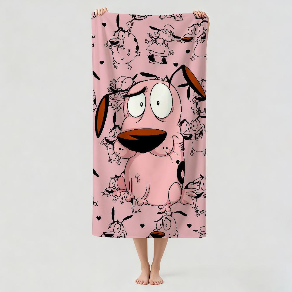 Funny C-Courage the C-Cowardly Towel Drying Bath Towel Applicable To Light Swimming Camping Yoga Beach Out