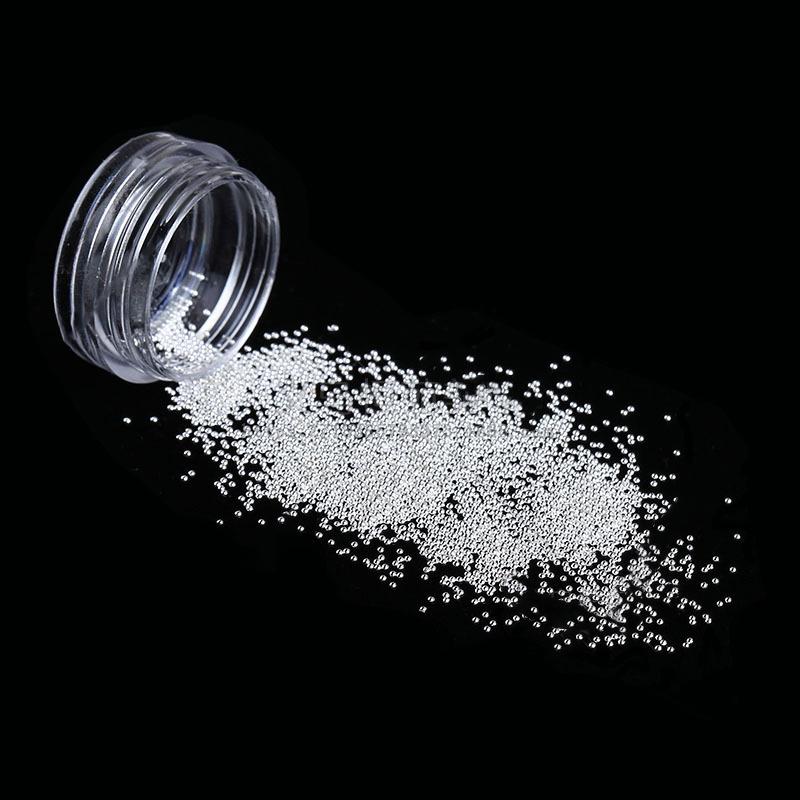 Caviar Nail Nails Gold And Silver Steel Beads Do Not Fade 1.2Mm Metal Microbeads 1000 Round Box Nail Jewelry