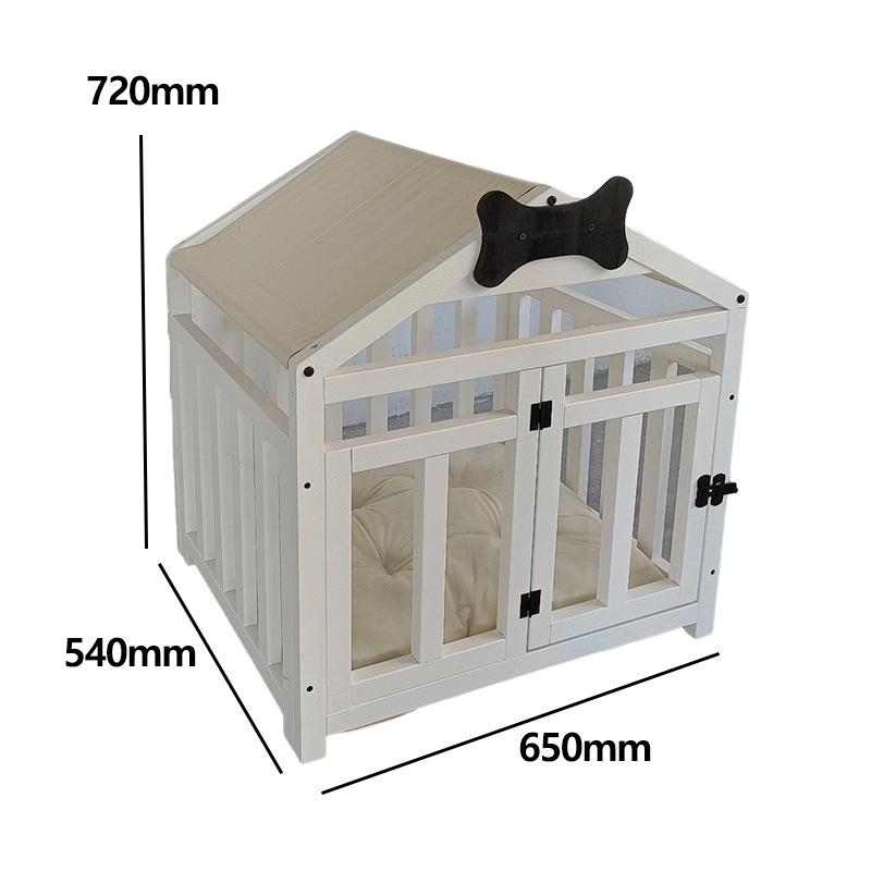 Solid Wood Indoor Pet Kennel: Removable, Washable Dog House and Cat Bed for Small Breeds (Corgi, Teddy) - Four Seasons Use