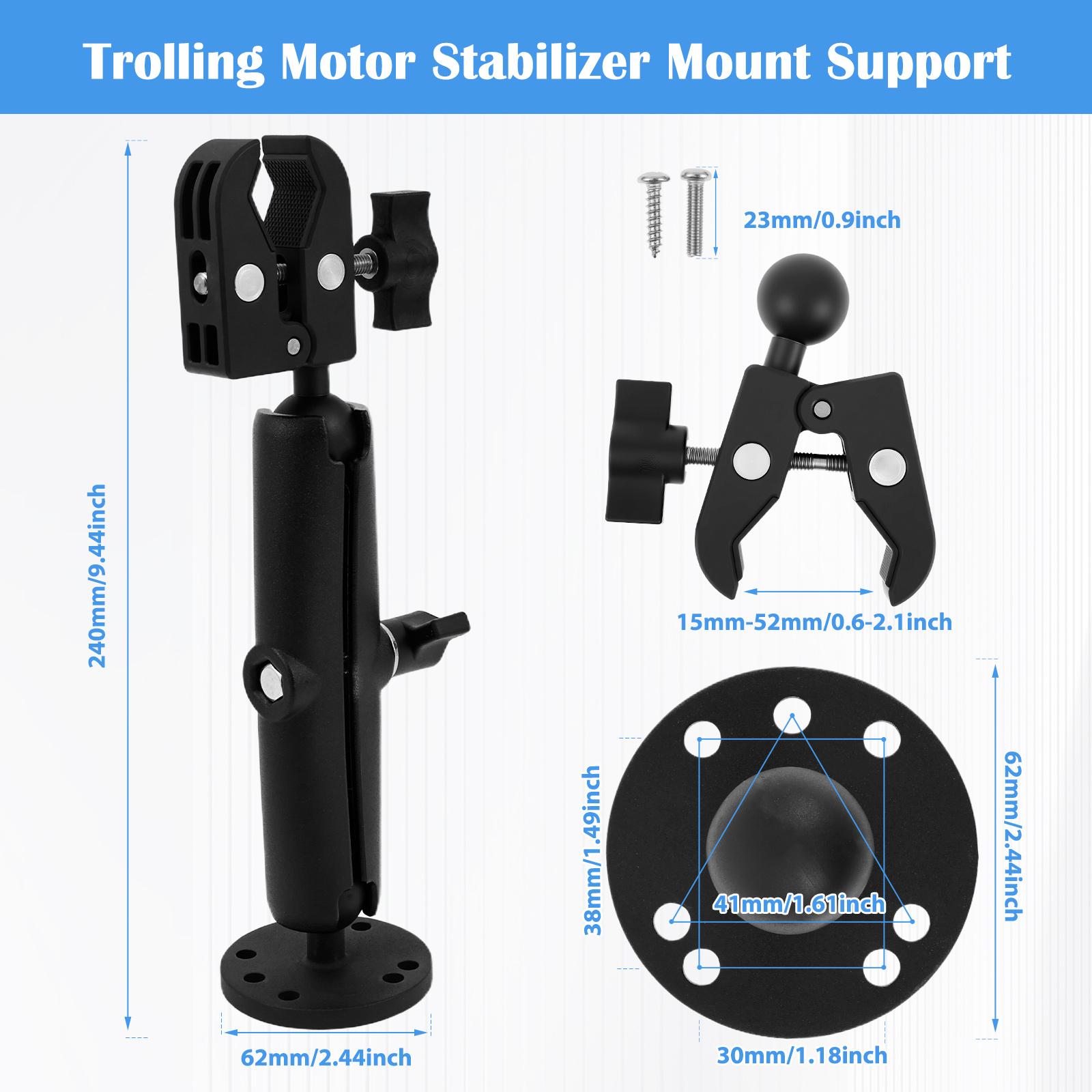 

Trolling Motor Stabilizer Mount Support Clamp 360° Adjustable Tough Claw Aluminum Alloy Boat Trolling Motor Shaft чёрный