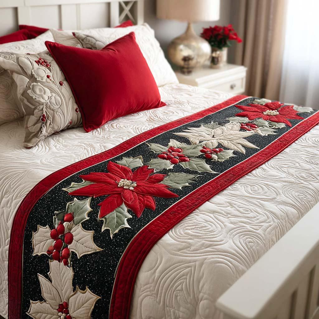 Hotel Bed Flag Christmas Home Party Decoration Bed Flags Cartoon Snowman Festive Atmosphere Jacquard Soft Bedding Table Runner