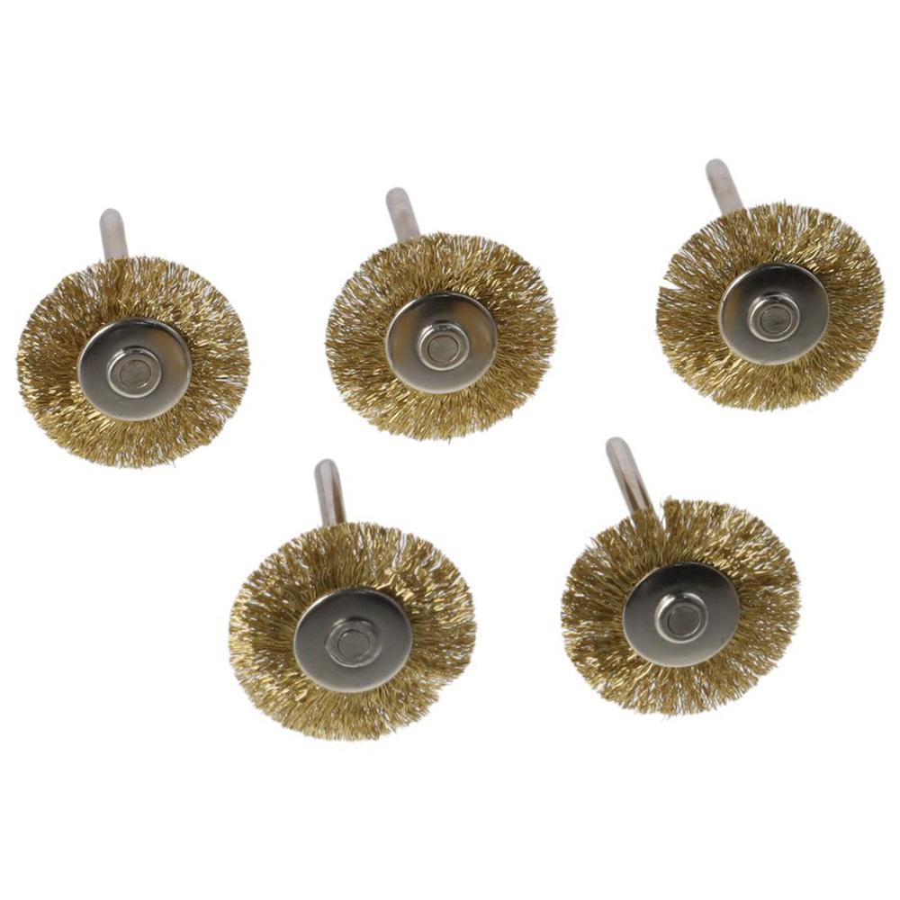 20pcs Brass Wire Wheel Brushes 3*25mm Polish Clean Tools Rotary Tool Brass Wheel Wire Brush  Rust