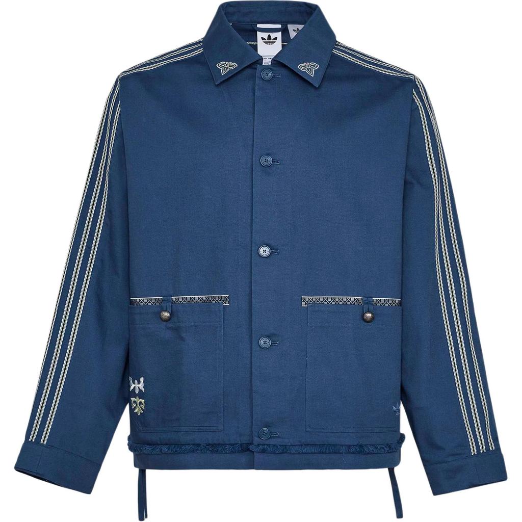 adidas Originály Toc Bai Bavlněná Volná Polo Bunda s Dlouhým Rukávem Pánská Bunda KW5674