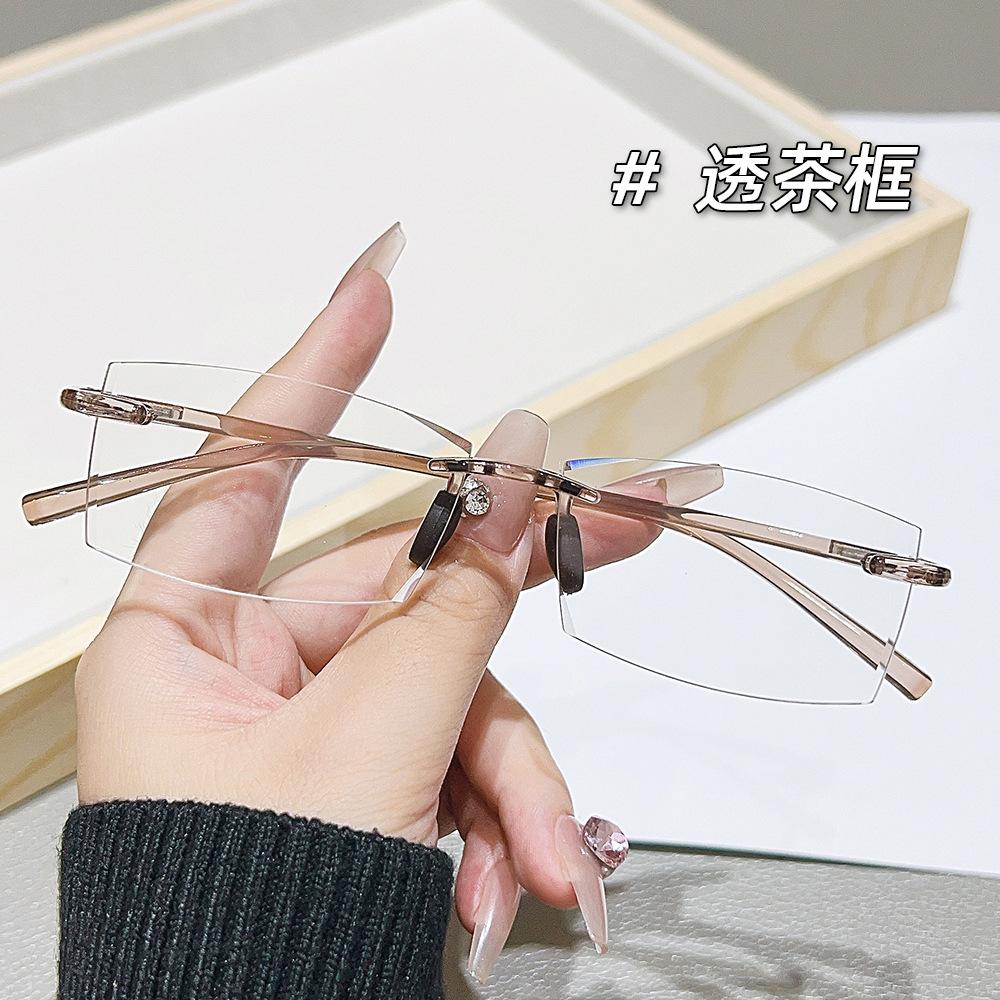 Anti-Blue Glasses Simple And Comfortable Myopia Glasses Versatile Flat Glasses Women'S High Definition Reading Glasses
