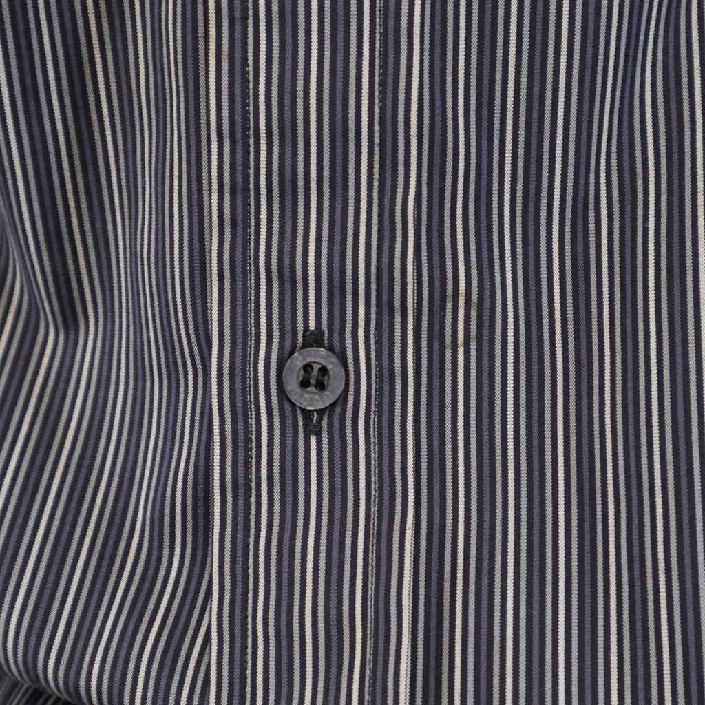 Gucci Made In Italy Striped Pattern Long Sleeve Cotton Shirt 43 Men's Used
