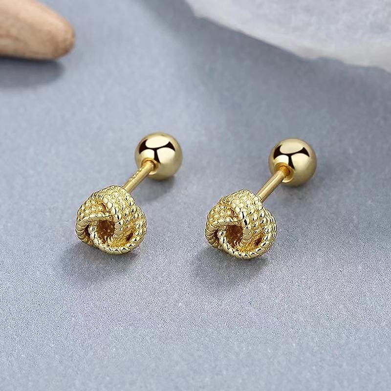 Mote Omsluttende Knute Ørestikker For Kvinner Utsøkte Pin Skruekule Søte Ørebrusk Studs Trend Enkelt Design Smykker Gave