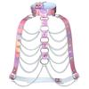 Holographic Leather  Body Chain Harness Top Punk  Women Holo Rainbow  Waist  Jewelry  Festival Rave Outfit