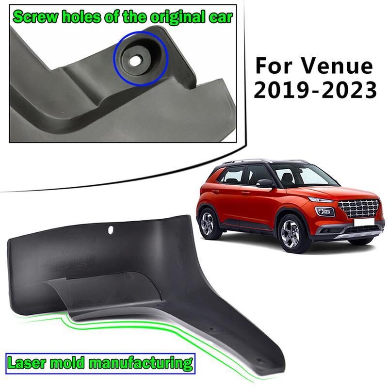 Flaps Mudguard 4Pcs Black Direct Replacement Front Rear Simple Design For Hyundai Venue Splash Practical To Use