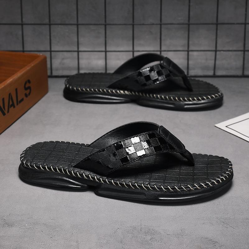 

2025 new summer men s beach flip-flops outdoor high elastic comfortable platform slippers trendy outer shoes men 44 чёрный