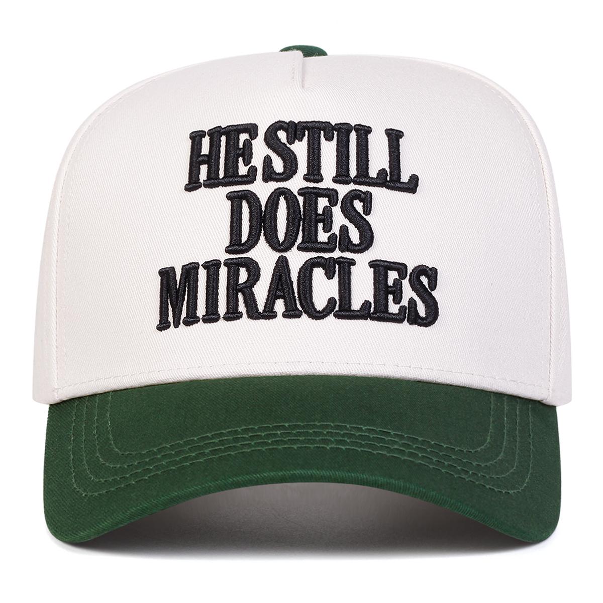 

Unisex HESTILL DOES MIRACLES Letter Embroidery Baseball Caps Adjustable Casual Hats Spring and Autumn Outdoor Sunscreen Hat зелений