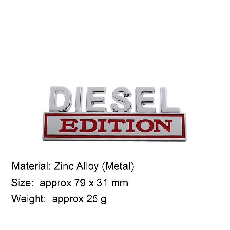 Auto Styling 3D Benzin TURBODIESEL Öl Metall Chrom Zinklegierung Emblem Logo Auto Plakette Karosserie Kofferraum Kotflügel Emblem Autozubehör