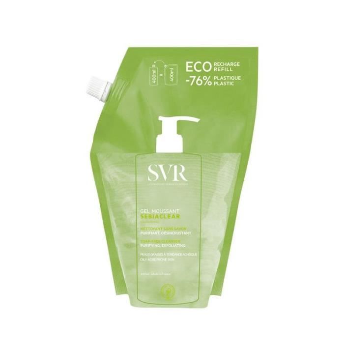 Gel Moussant - SVR - Sebiaclear - 400Ml - Sans Parabène - Peaux Sensibles Et Grasses
