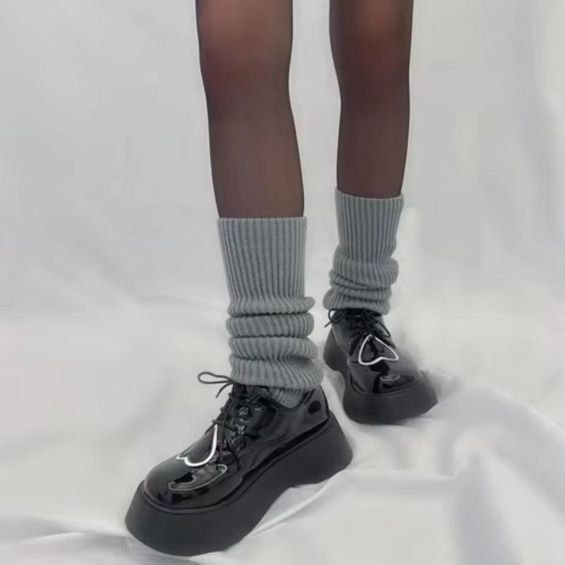New Autumn Winter Women Leg Warmers Knitted Arm Warmer Japanese Lolita Y2k Solid Long Socks Knee High Socks Kpop Dance Leg Cover