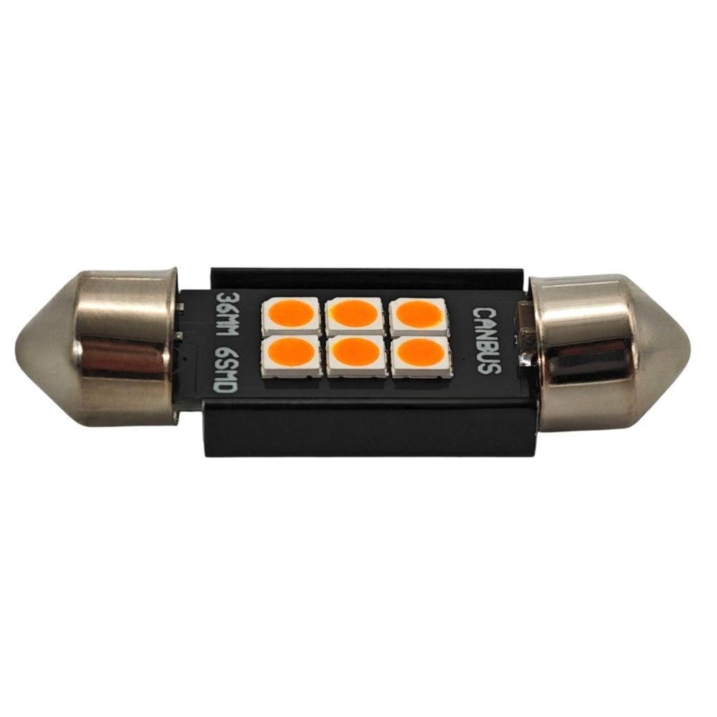 C5W LED Bulb SV8.5 12-24V CANBUS 36mm - Orange Off-Road