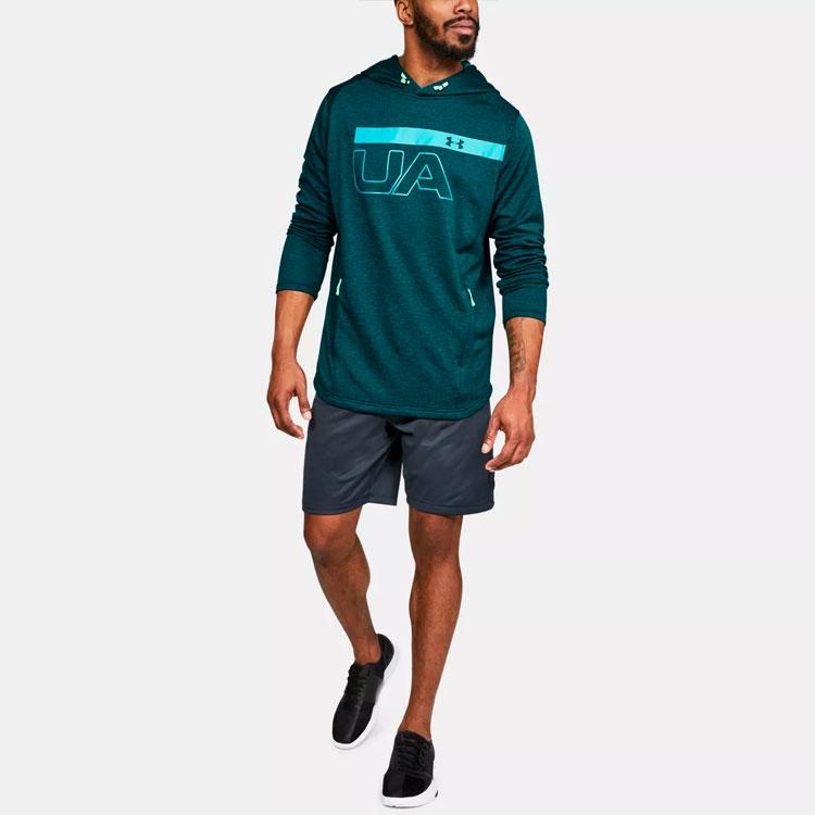 Under Armour Mk-1 Tech Terry Graphic Logo Hoodie Men Hoodies Blue 1306445-716