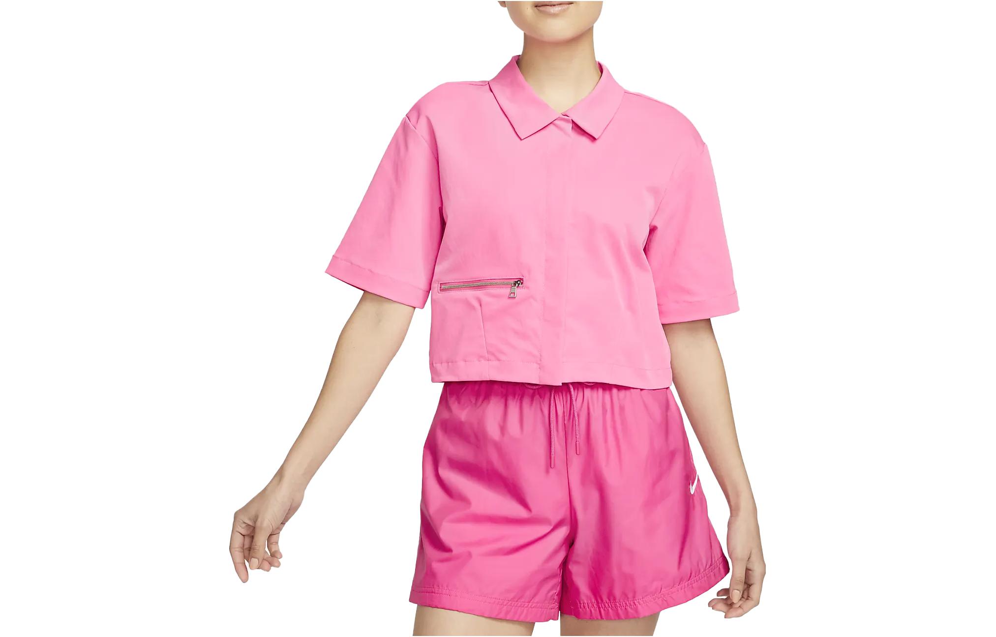 Nike Shirts Women s Pink Lapel Moderate Shirt DV8241-606 L