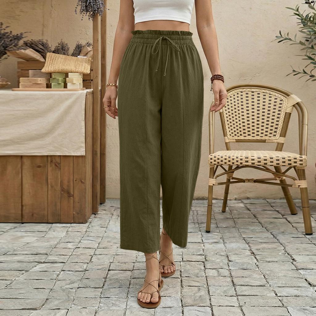 Womens Palazzo Pants Summer Casual Flowy Wide Leg Trousers Beach Travel Vacation Outfits