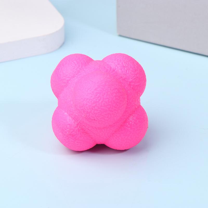 

Шестигранный реакционный мяч Мяч для тренировки ловкости Для баскетбола Футбола Дети Взрослые Координация Рефлексы Спорт Фитнес Тренировочный мяч розовый